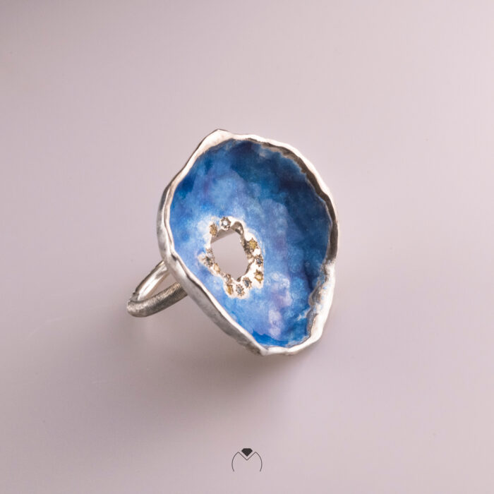 anello moramatti smalto blu